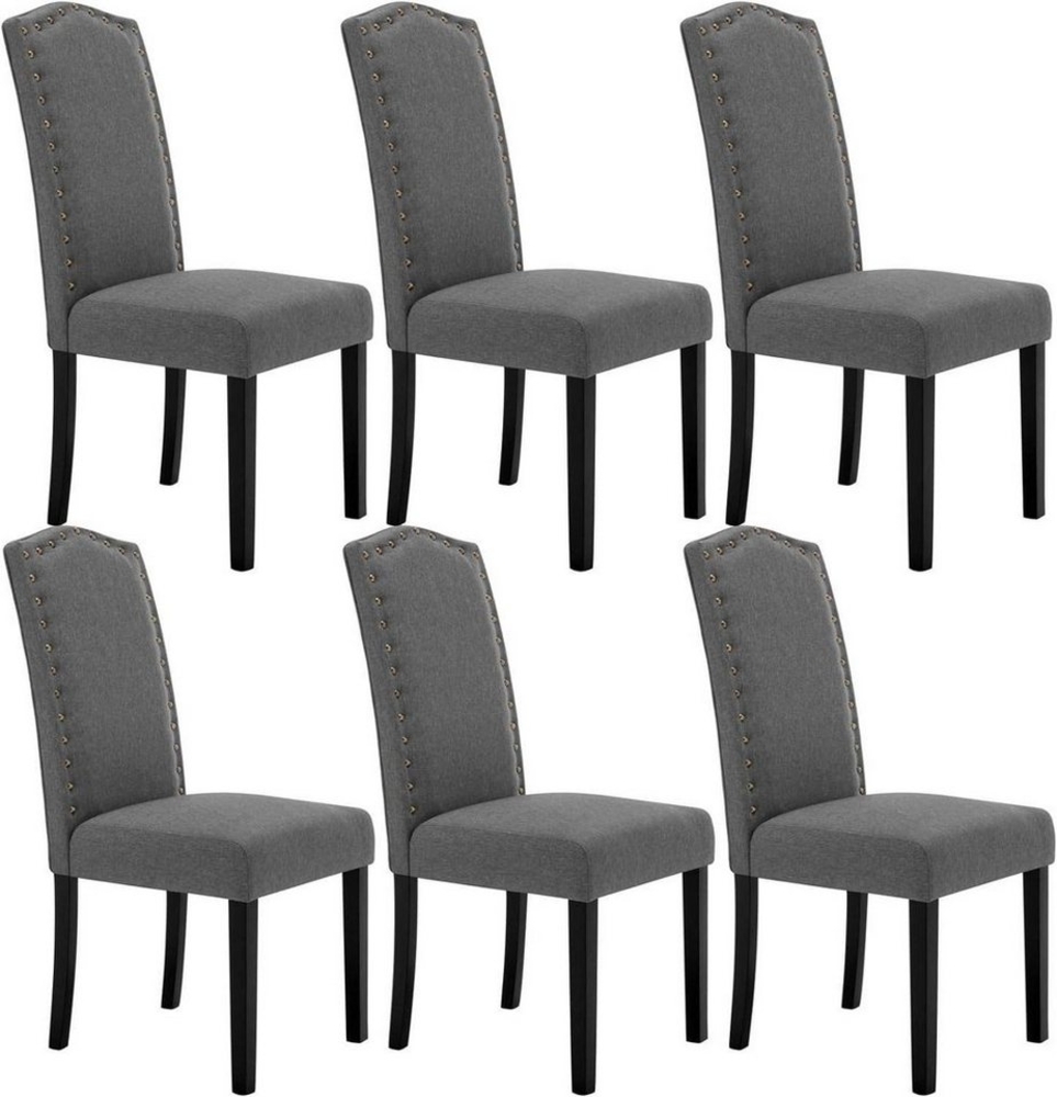 Woltu 4-Fußstuhl (Set, 6 St), Esszimmerstühle mit Rückenlehne, Leinenbezug Bild 1