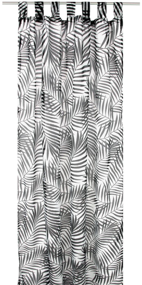 Arsvita Gardine (Black&White) Voile mit Schlaufen 140x245 cm Schlaufenvorhang für zu Hause, transparente und moderne Fensterdekoration Bild 1