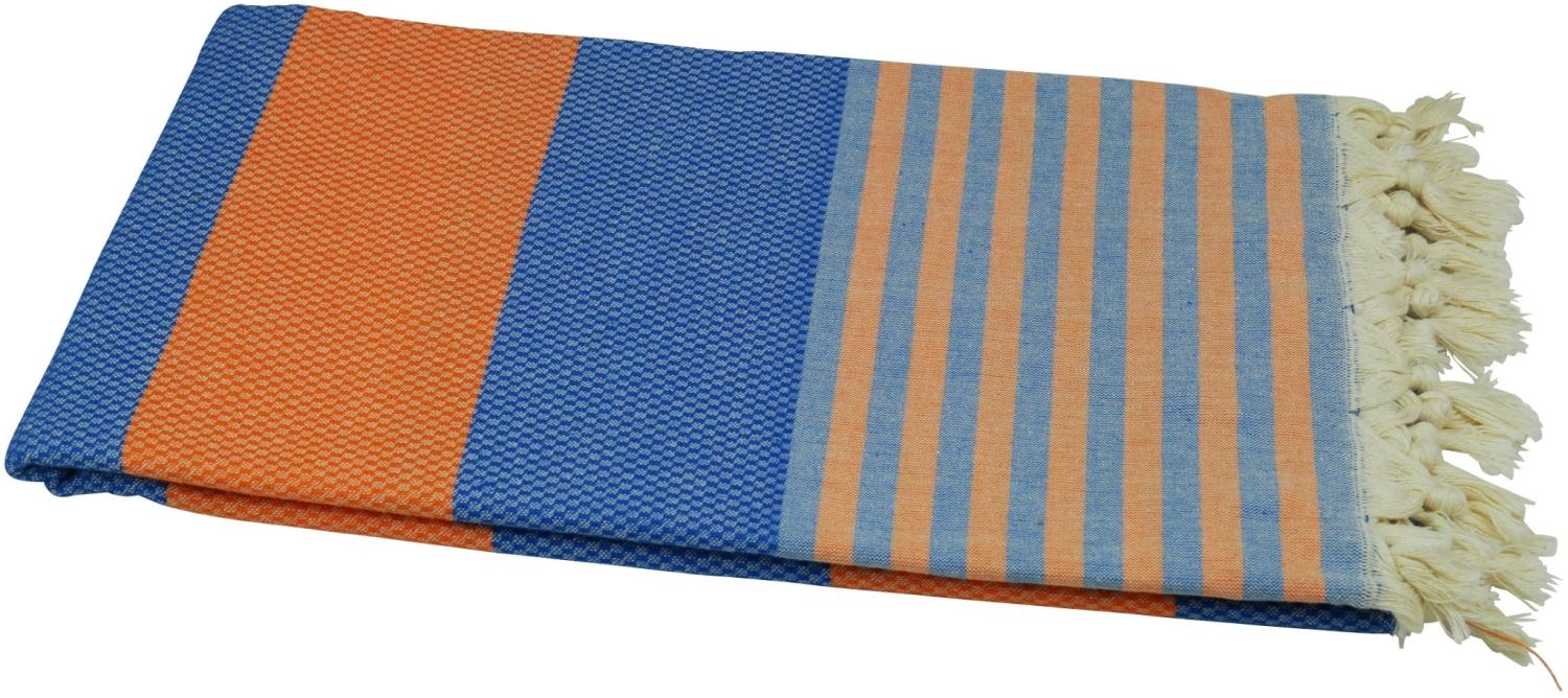 Hamamtuch blau orange 95x170 cm "Denizli" Bild 1