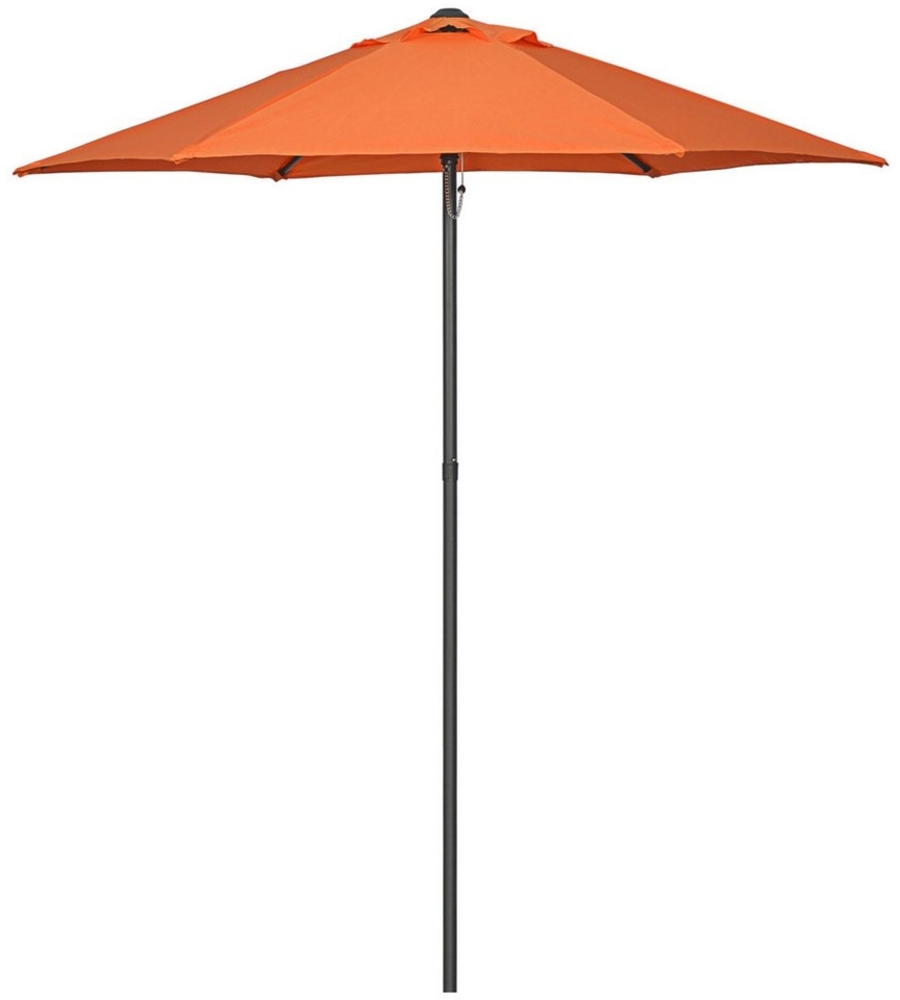 Outsunny Sonnenschirm sechseckig, windfest, stabil, LxB: 196x196 cm, Balkonschirm, Strandschirm, für Strand Balkon Terrasse Garten, Orange Bild 1