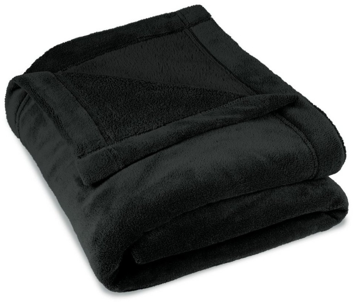 CelinaTex Flauschige Kuscheldecke 150x200 cm schwarz Decke Sofa warm Wohndecke weich Mikrofaser Fleece Oeko-TEX Montreal Bild 1