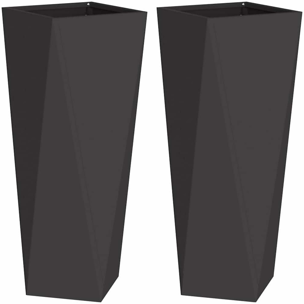 vidaXL Pflanzkübel 2 pcs Schwarz 30 x 30 x 75 cm Stahl 883767 Bild 1