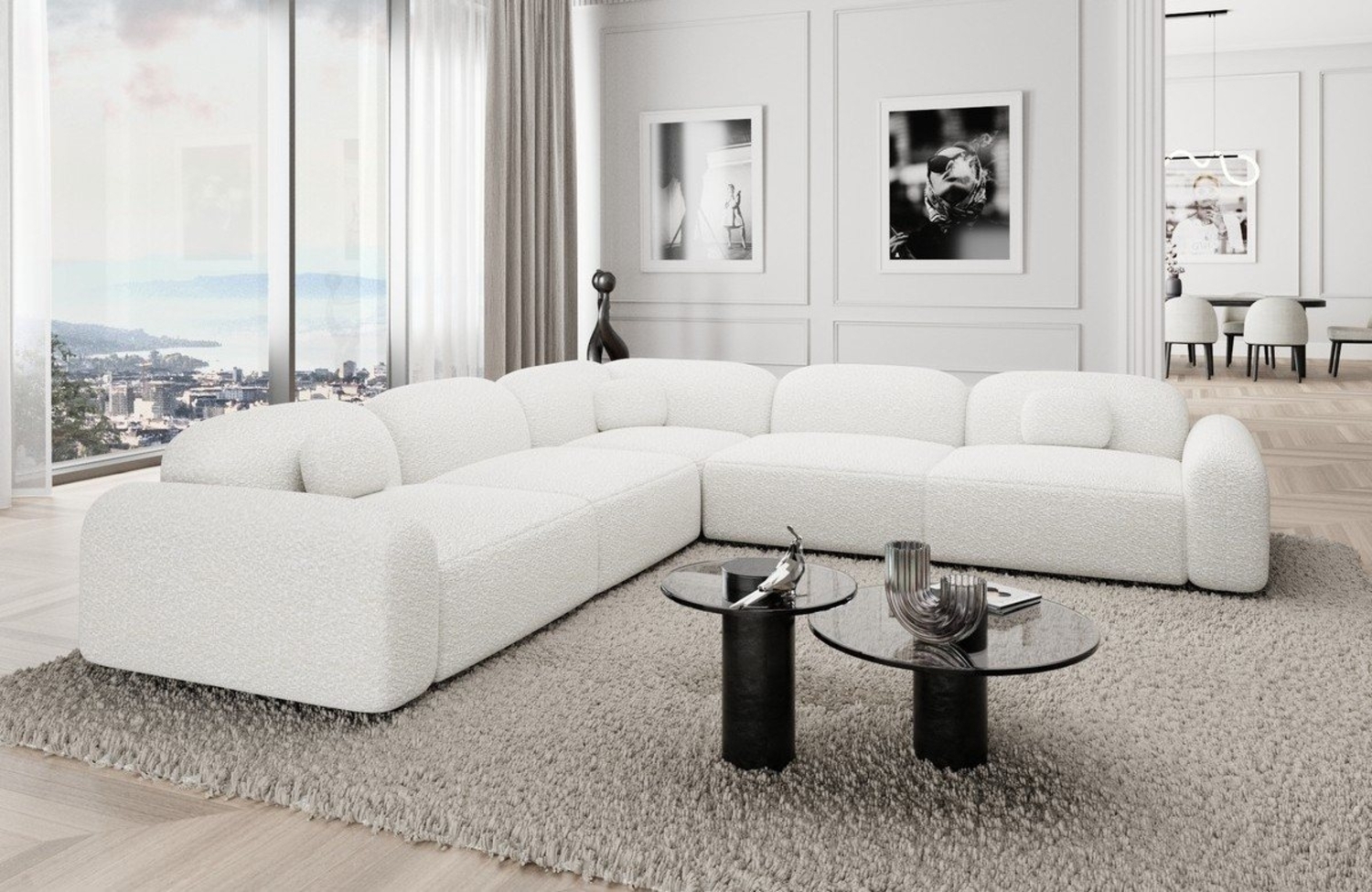 Sofa Dreams Ecksofa Stoff Eckcouch Polstersofa Luxus Eck Couch Barcelona L Form, Loungesofa Bild 1