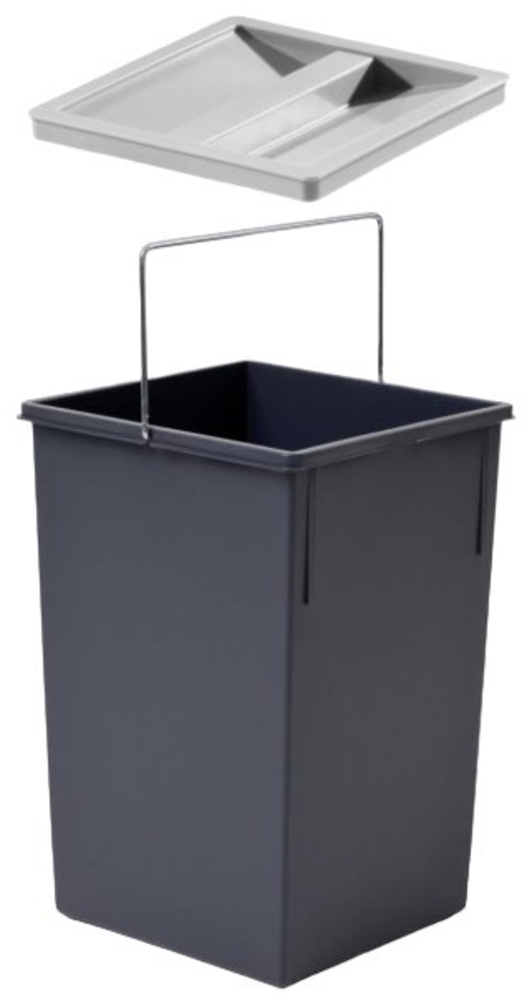 Hailo Inneneimer 1008879 dunkelgrau 15 Liter 230 x 220 x 350 mm mit Deckel Bild 1