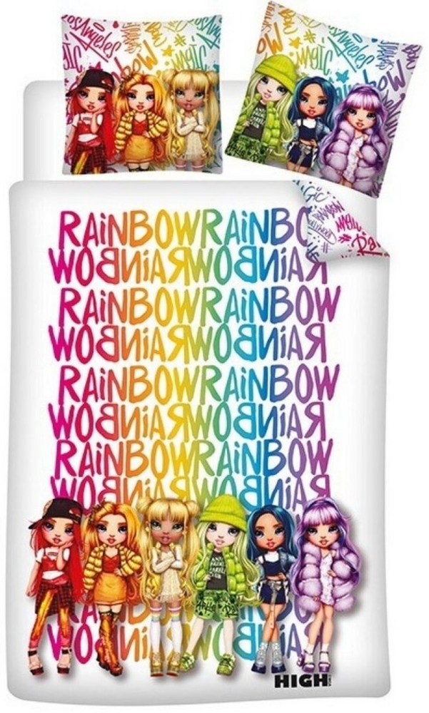 Rainbow High Bettwäsche Rainbow High Girls Kinder Bettwäsche 2tlg. Set, PolyCotton, 2 teilig, Bettdeckenbezug: 135-140x200cm Kissenbezug: 65x65 cm Bild 1