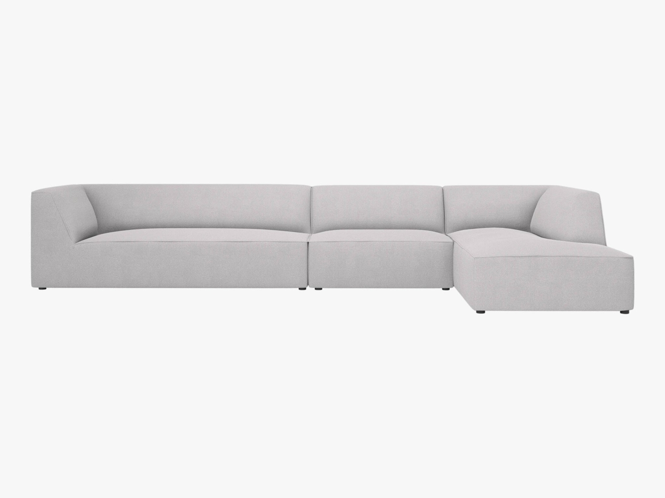 Micadoni Ecksofa Ruby 5-Sitzer Rechts Strukturierter Stoff Ottawa Hellgrau Bild 1