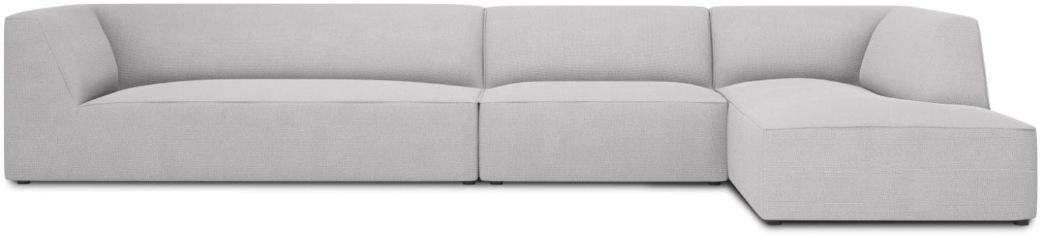 Micadoni 5-Sitzer Modular Ecke rechts Sofa Ruby | Bezug Light Grey | Beinfarbe Black Plastic Bild 1