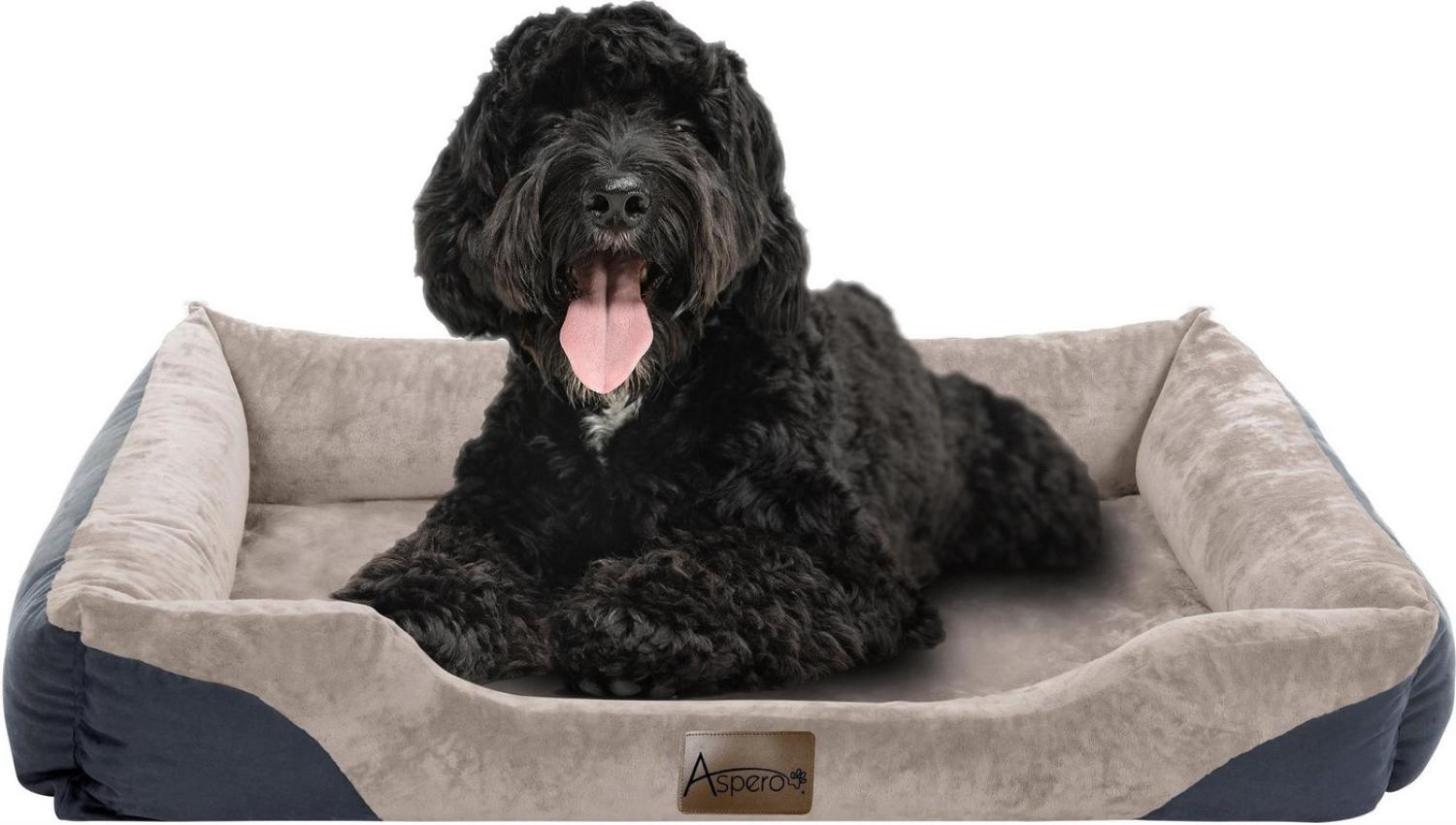 Aspero Tierbett Hundebett für kleine, mittelgroße und große Hunde, 50 % Baumwolle, 50 % Polyester, Premium Hundekissen mit abnehmbarem Bezug Bild 1