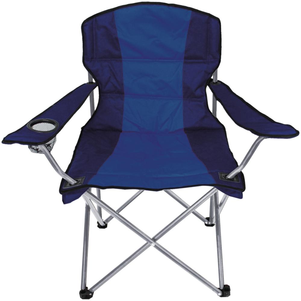 Comfort Anglersessel Campingstuhl mit Getränkehalter und Tasche Blau Bild 1