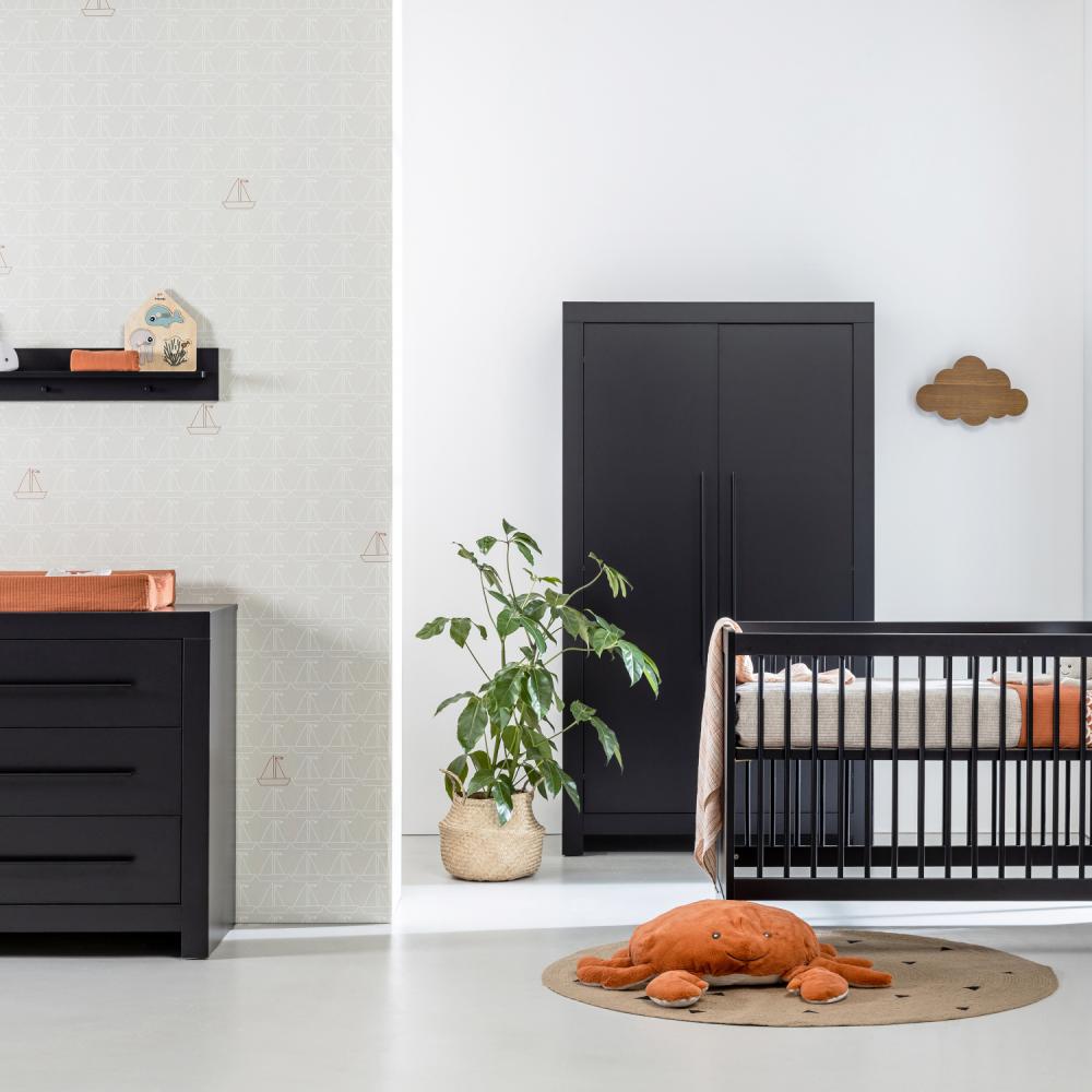 Europe Baby Vittoria III Babyzimmer Schwarz | Kommode + Schrank Schwarz 1 Bild 1