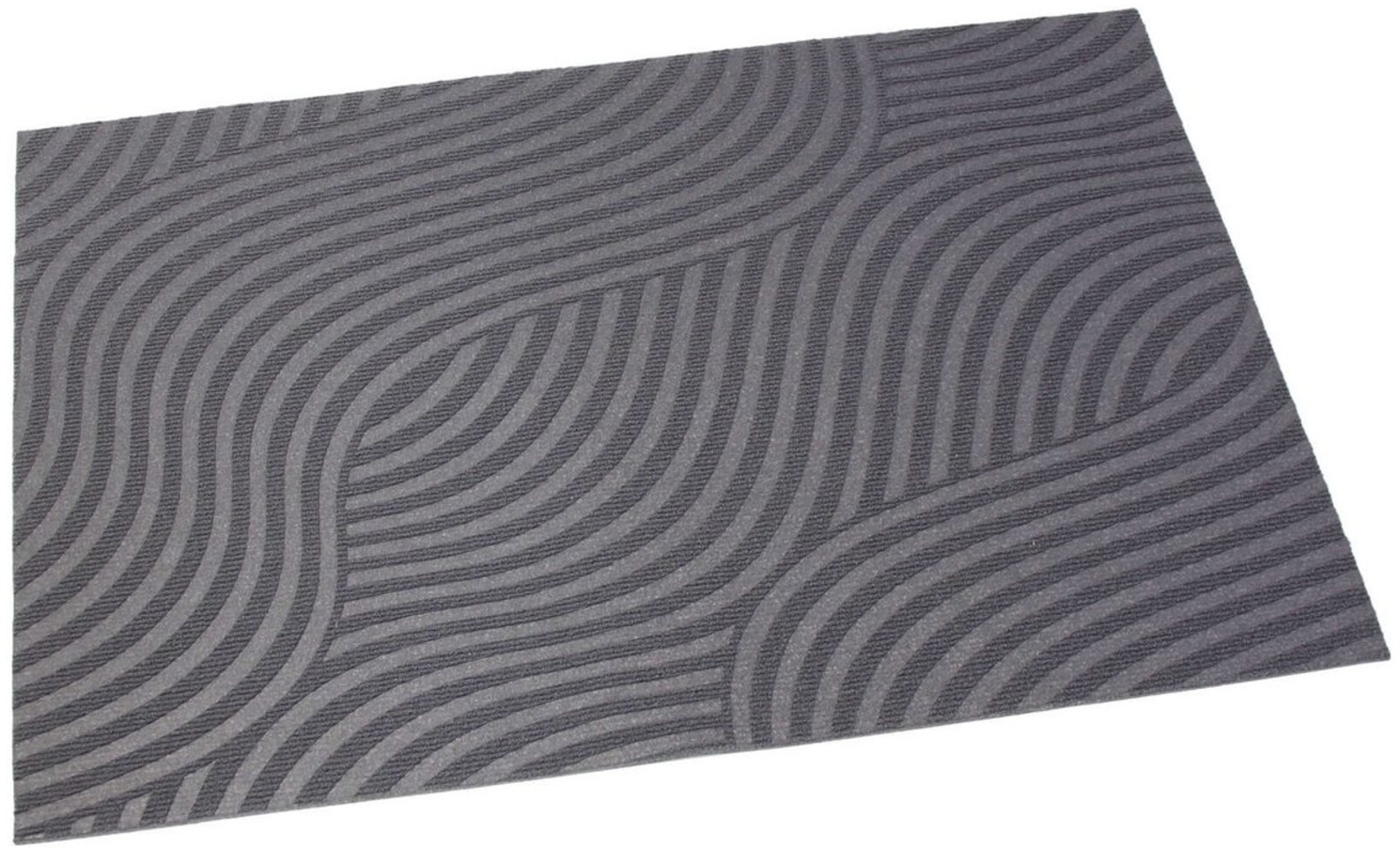 Dekoleidenschaft Fußmatte "Waves" grau 60x90 cm Fussmatte Innen, Fussabtreter, Schmutzfangmatte, rechteckig, Türmatte ruschfest, Bodenmatte, Fußabstreifer Eingangsbereich Bild 1