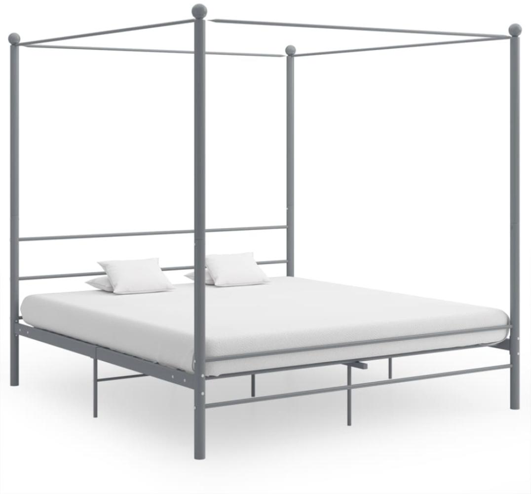 vidaXL Himmelbett Grau Metall 180x200 cm 325068 Bild 1