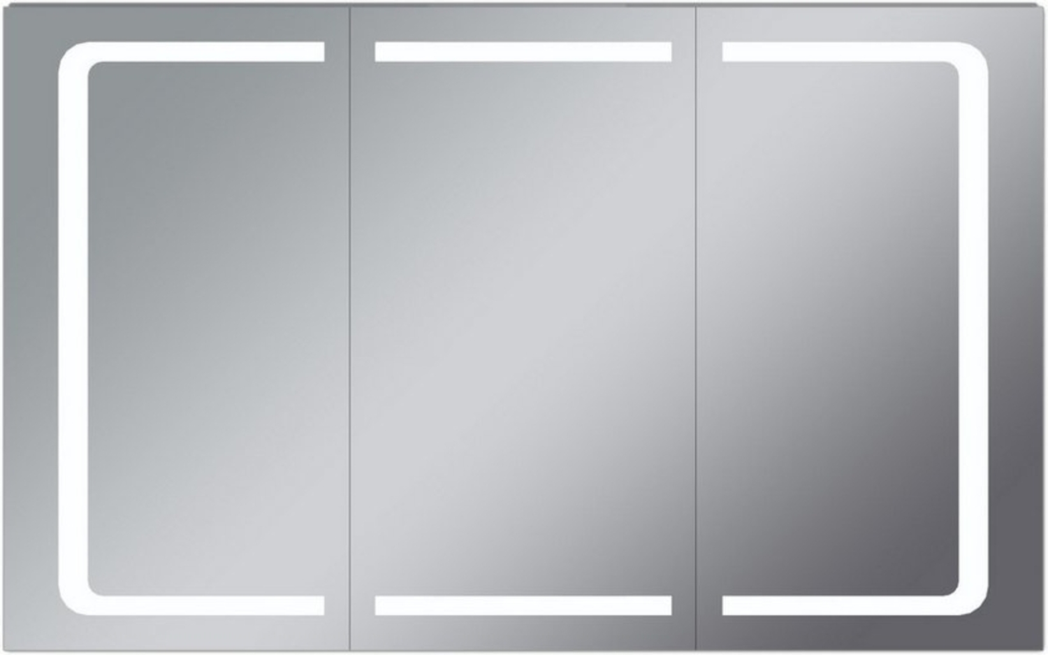 SONNI Spiegelschrank Bad spiegelschränke 3-türig mit LED Beleuchtung Edelstahl IP44 Bild 1