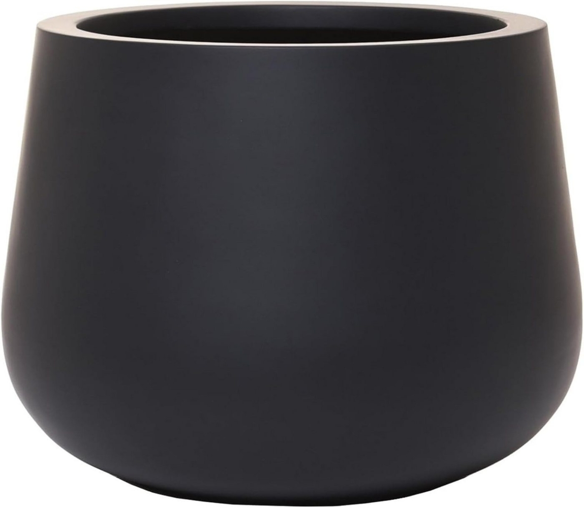 VIVANNO Blumentopf Fiberglas GIRAR Rund - Anthrazit Matt (1 St), 49x37 cm Bild 1