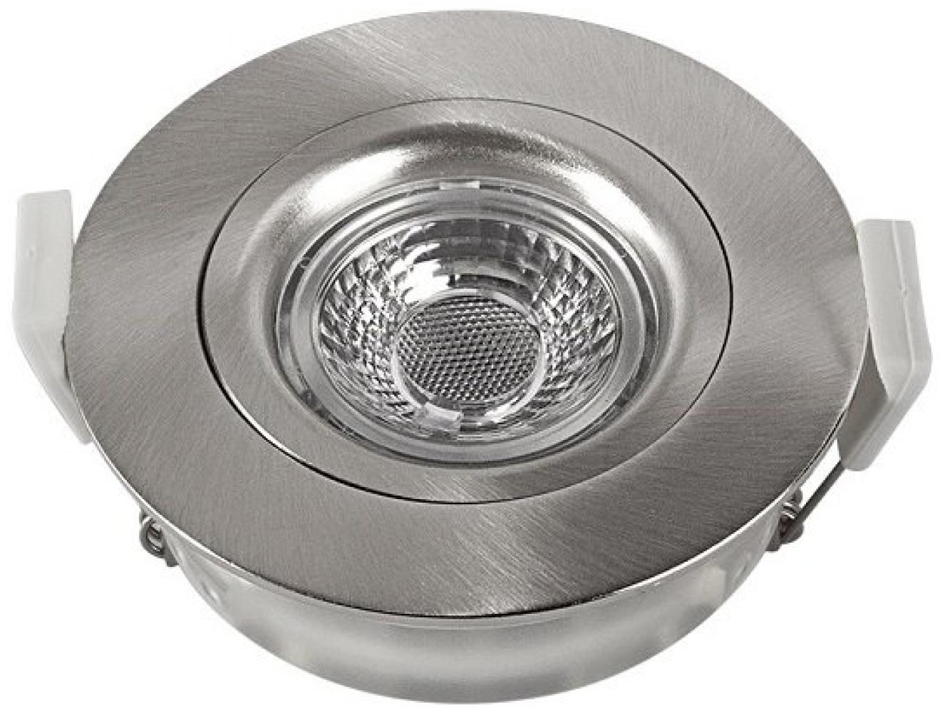 Heitronic 500954 LED Einbaustrahler nickel matt rund schwenkbar IP44 dim-to-warm Bild 1