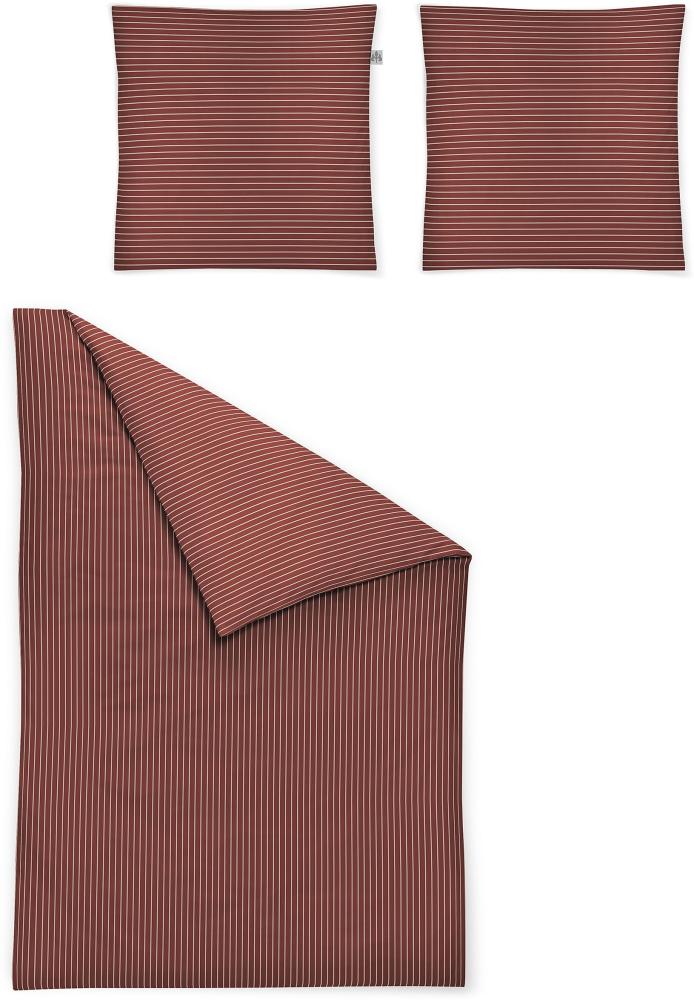 Irisette Mako-Satin Bettwäsche Set Verona 8303 rot 135x200 cm + 1 x Kissenbezug 80x80 cm Bild 1