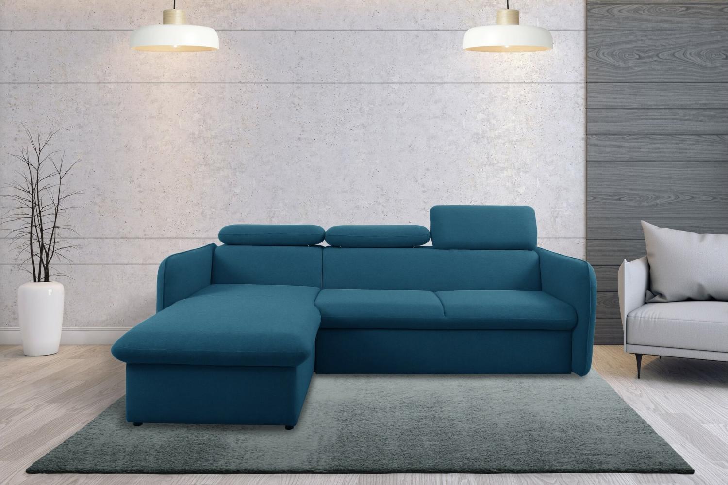 Stylefy Amerigo Ecksofa Links Wasserdichtes Velours Dunkelgrau Bild 1