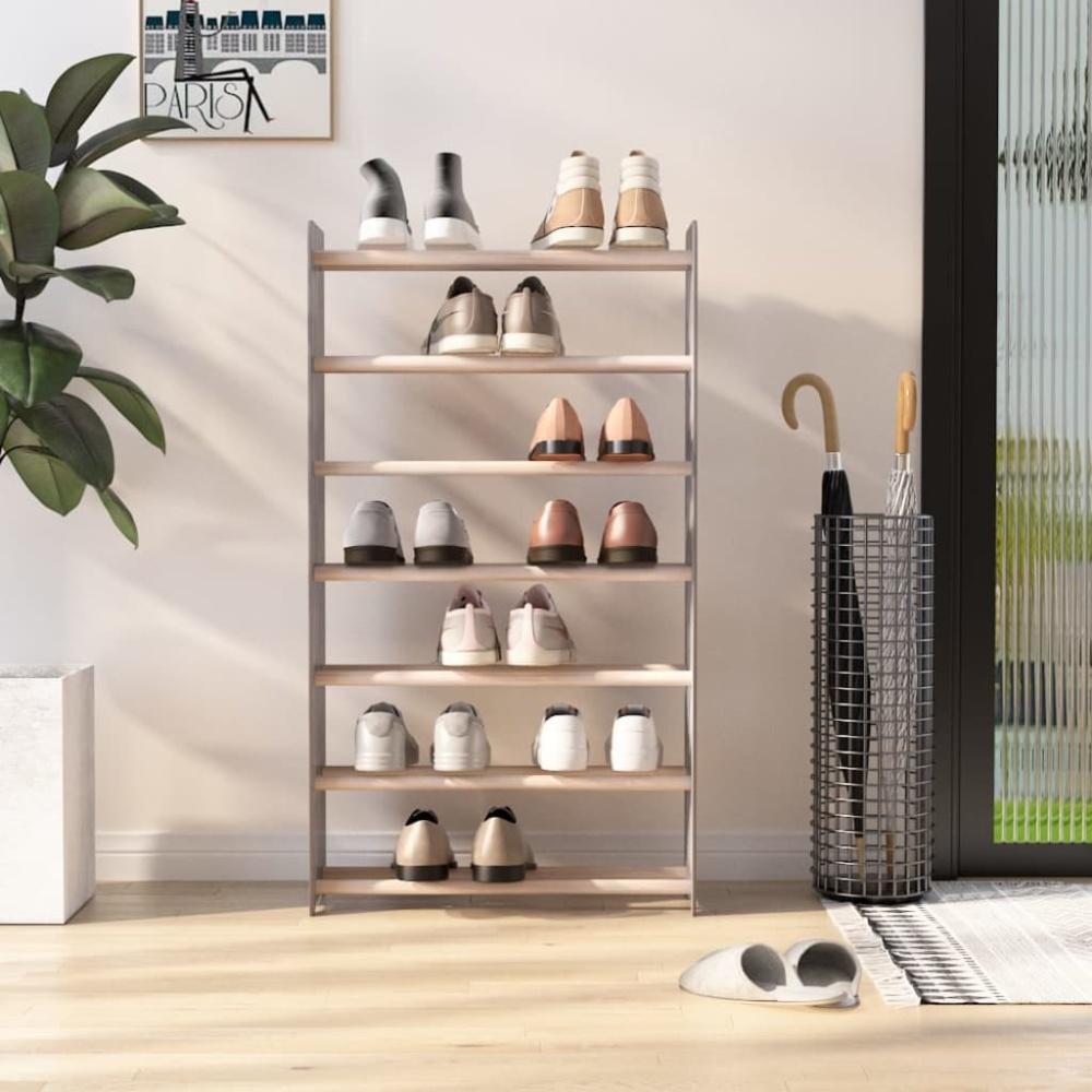 Schuhregal Grau 65 x 24 x 117 cm Holzwerkstoff Bild 1