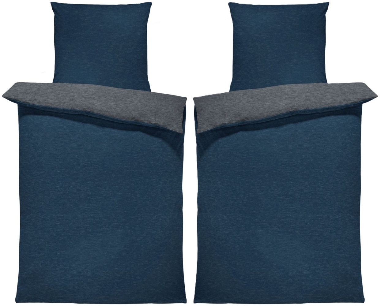 One Home Bettwäsche Wende Melange, Flanell, 4 teilig, meliert, Baumwolle kuschelig warm weich Biber Winter Bild 1