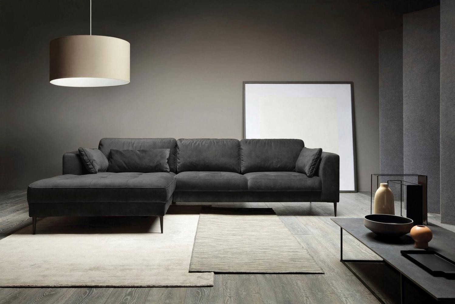 TRENDMANUFAKTUR Ecksofa Luzi, wahlweise mit Schlaffunktion und Bettkasten bestellbar, L-Form, Designsofa mit tollem Sitzkomfort, Metallfüße schwarz, Breite 280 cm Bild 1