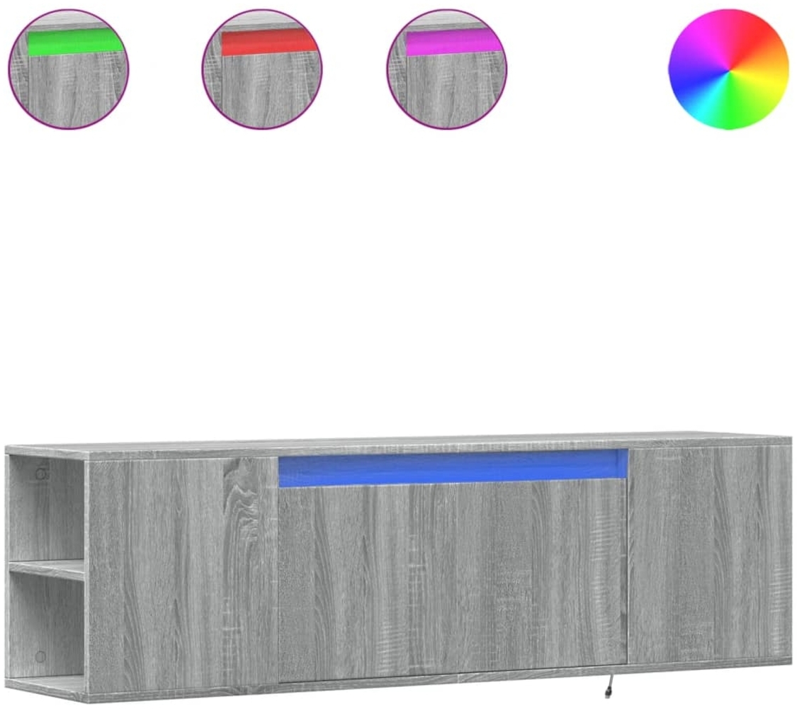 vidaXL TV-Wandschrank mit LED-Beleuchtung Grau Sonoma 135x31x39,5 cm 852388 Bild 1