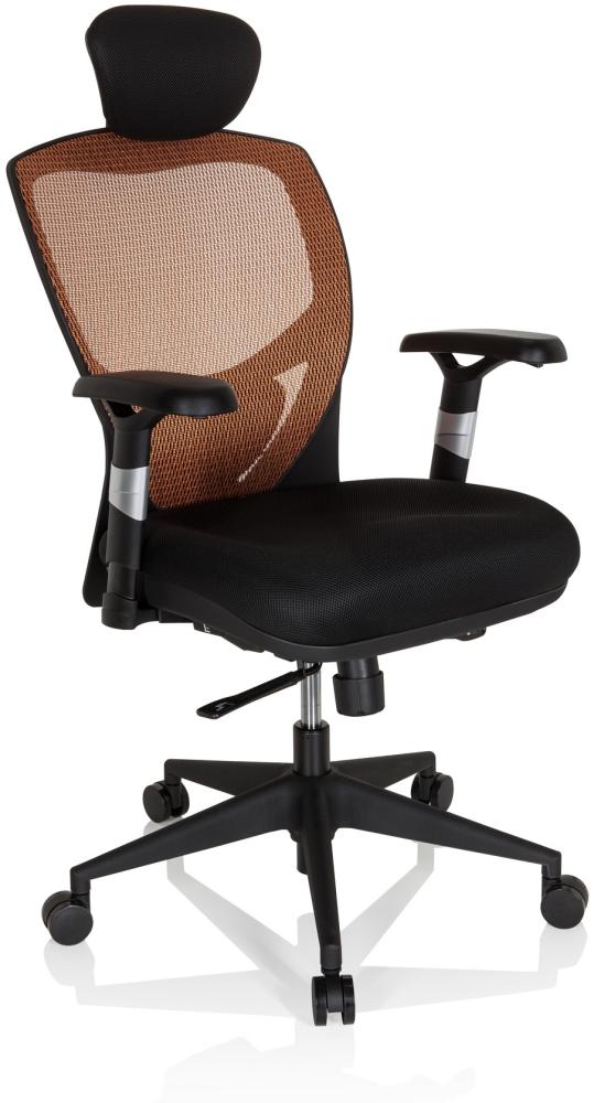 hjh OFFICE High End Bürostuhl VENUS BASE Stoff Orange/Schwarz Bild 1