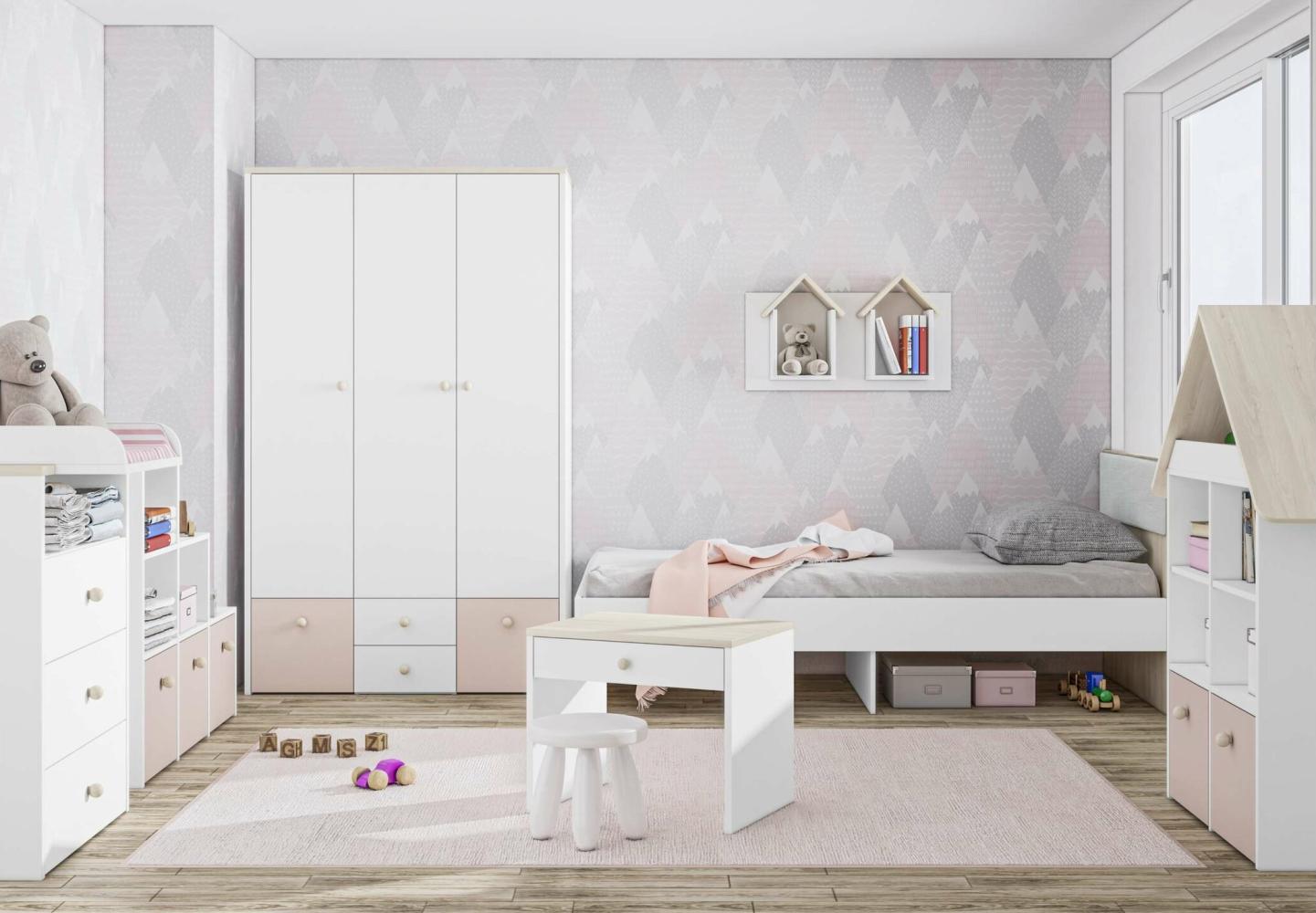 Stylefy Molli Kinderzimmer-Set V Weiß Buche Fjord Hellrosa Bild 1