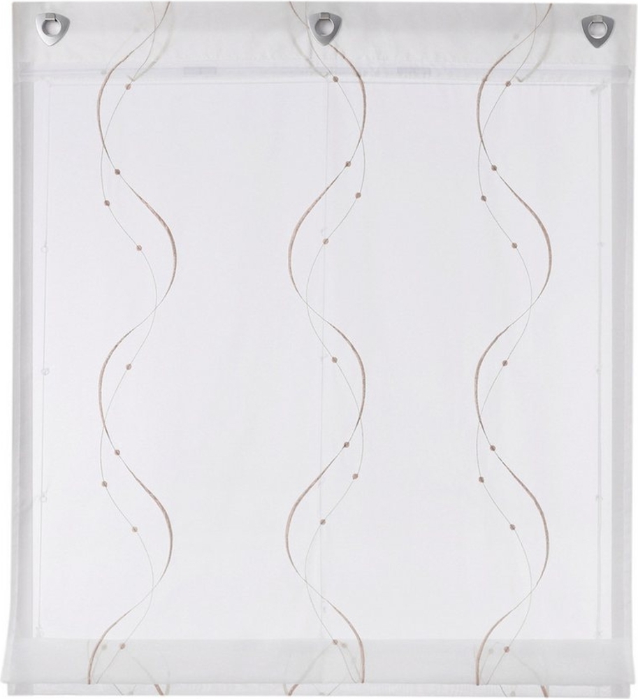 Joyswahl Raffrollo, mit Hakenaufhängung, mit U-Haken Ösenrollo Modern Bestickt Bild 1