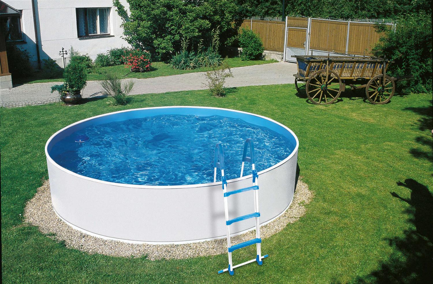 Azuro Deluxe Stahlwandpool Blau Weiß Ø 240 x 90 cm - ohne Skimmer-Set Bild 1