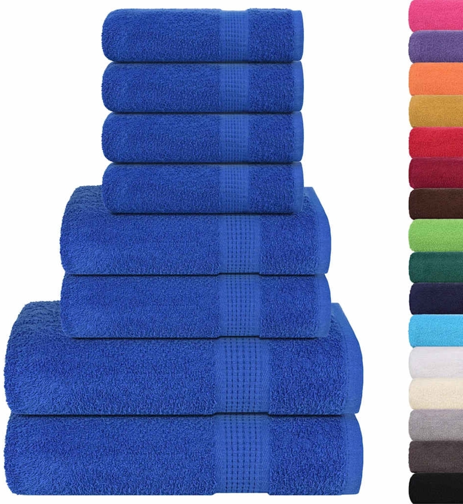 vidaXL 8-tlg. Handtuch-Set Blau 360 g/m² 100% Baumwolle 137063 Bild 1