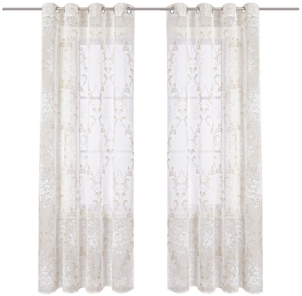 Joyswahl Vorhang (1 St), Ösen, halbtransparent, Ausbrennergualität, Halbtransparente Blumen im Retro-Stil Bild 1