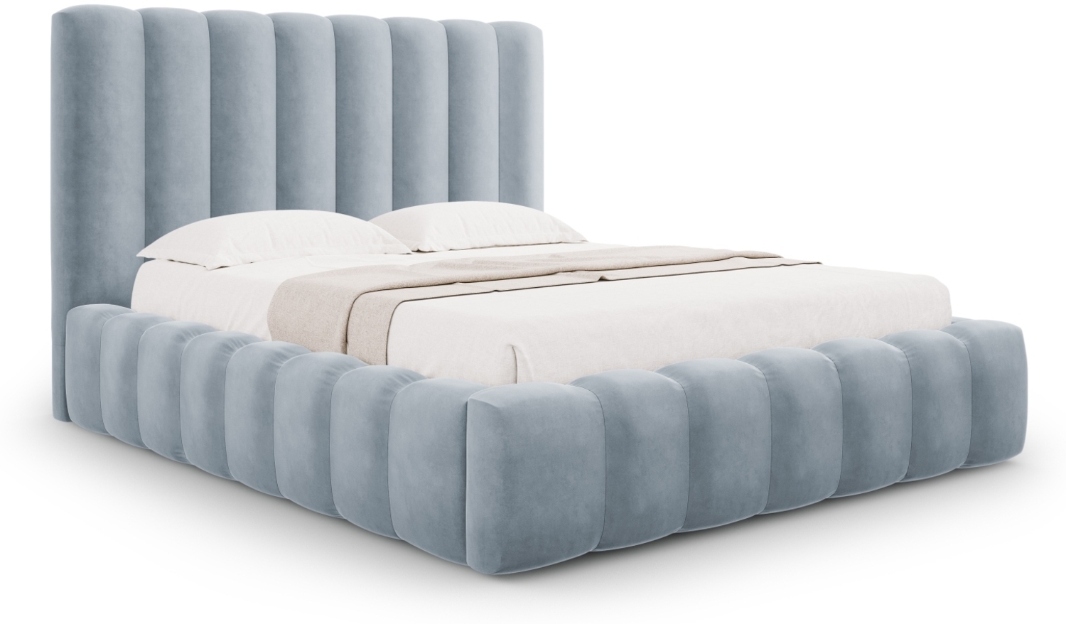 Micadoni Bett Kelp Samt Hellblau 160x200 Bild 1