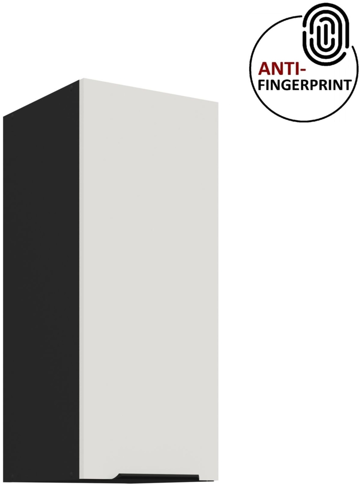Küchen Hängeschrank 30 cm ARIA Weiss ultra matt + Schwarz matt, hochwertige Fronten mit Anti Fingerprint Beschichtung Küchenzeile Küchenblock Bild 1
