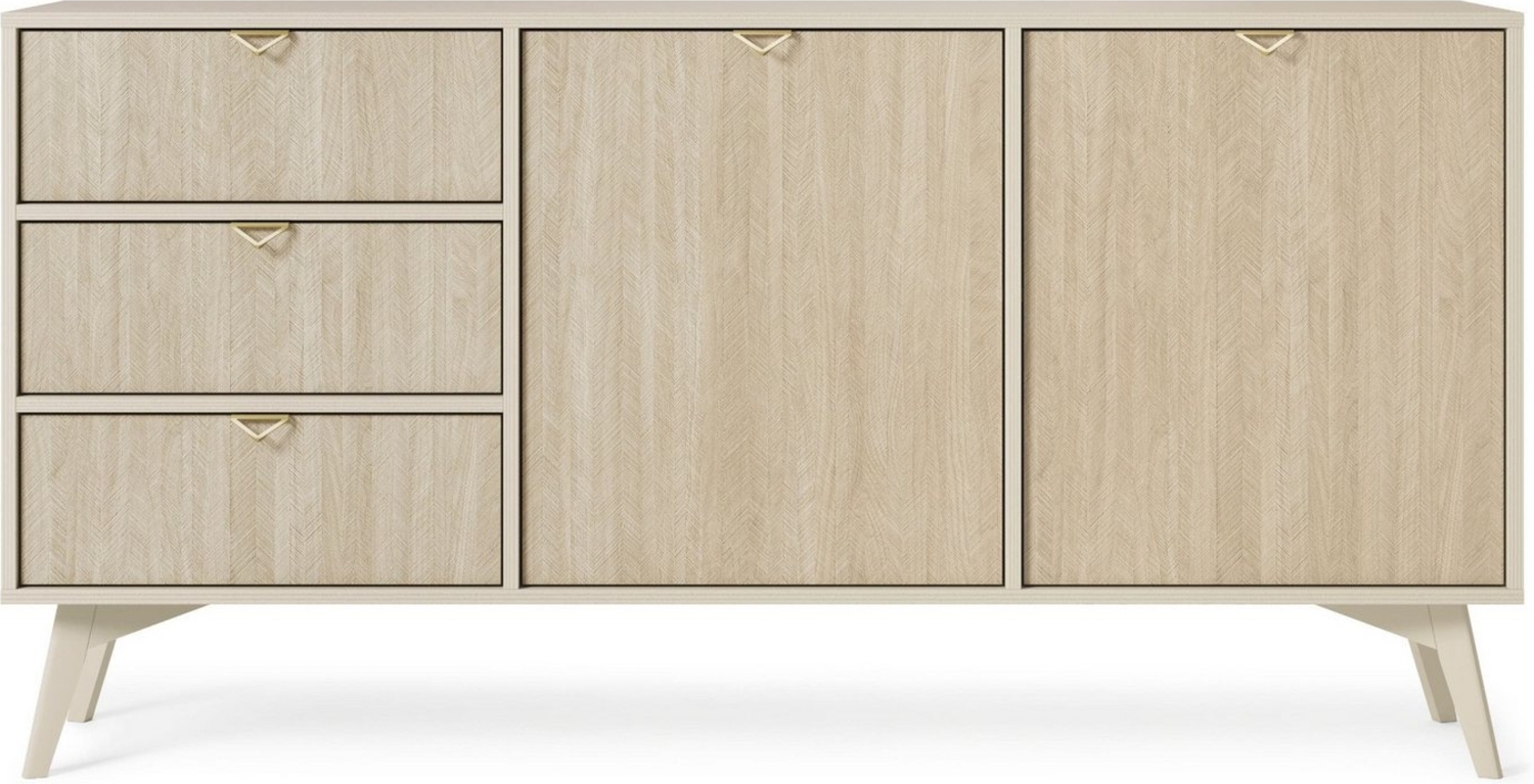 MOEBLO Kommode Abeto Kommode S158 (Wohnzimmer, Esszimmer, Flur & Diele, Moderne Sideboard mit Schubladen Highboard Goldene Türgriffe), (BxHxT):158 x80x38 cm Bild 1