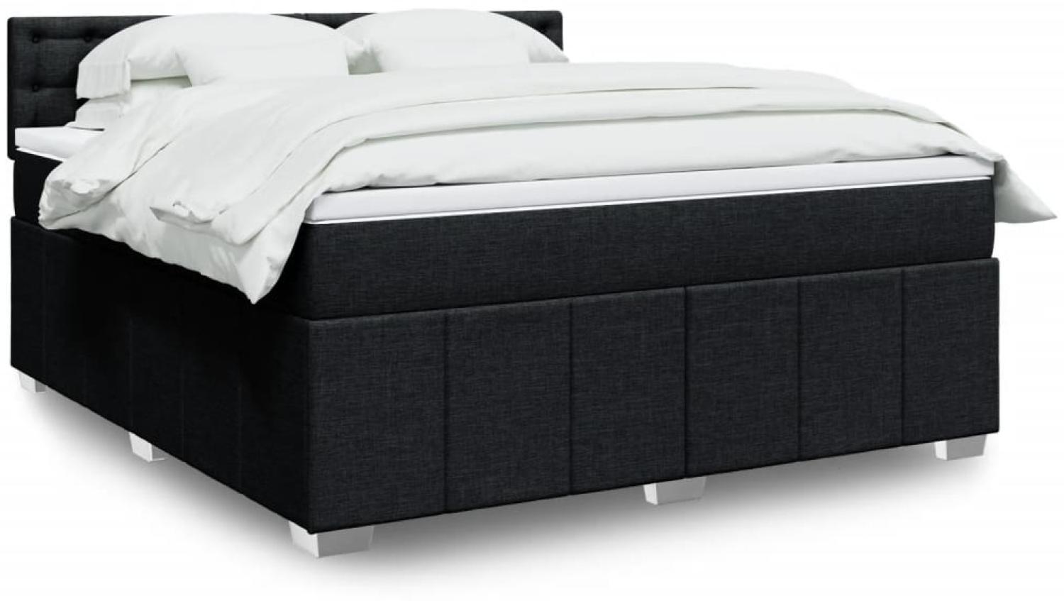 vidaXL Boxspringbett mit Matratze Schwarz 180x200 cm Stoff 3289463 Bild 1