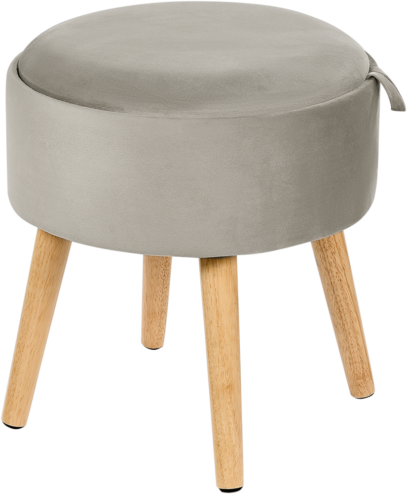 Hocker NEELY Grau Samtstoff Bild 1