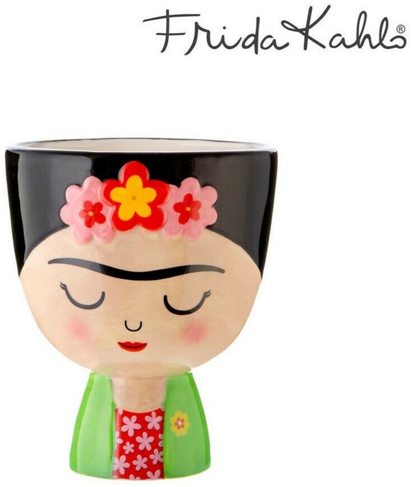 Sass & Belle Blumentopf Frida Kahlo (Dolomit, 1 St, handbemalt), Topf Boho Übertopf, ca. Ø 11,5 x 14 cm Bild 1