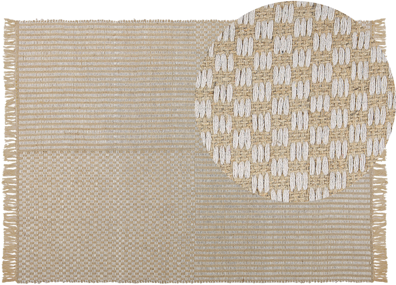 Teppich beige 140 x 200 cm Kurzflor zweiseitig ADABAG Bild 1