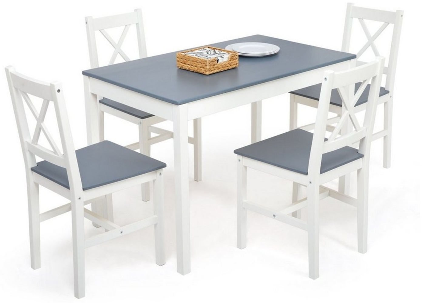 Mondeer Essgruppe (Set, 5-tlg), (5-tlg), 4 Stühle und 1 Tisch, Marineblau Bild 1