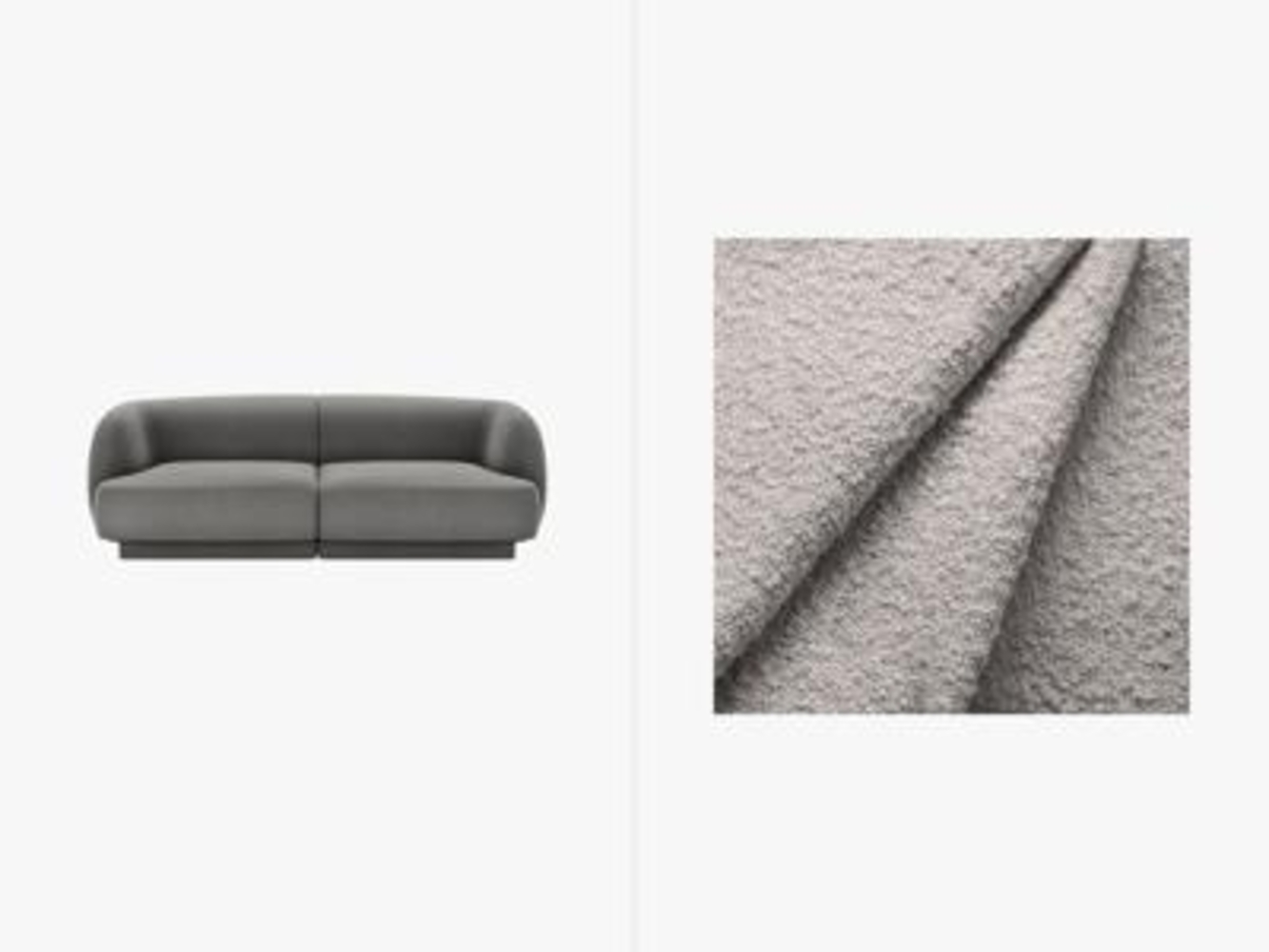 Micadoni Sofa Miley 2-Sitzer Boucle Hellgrau Bild 1