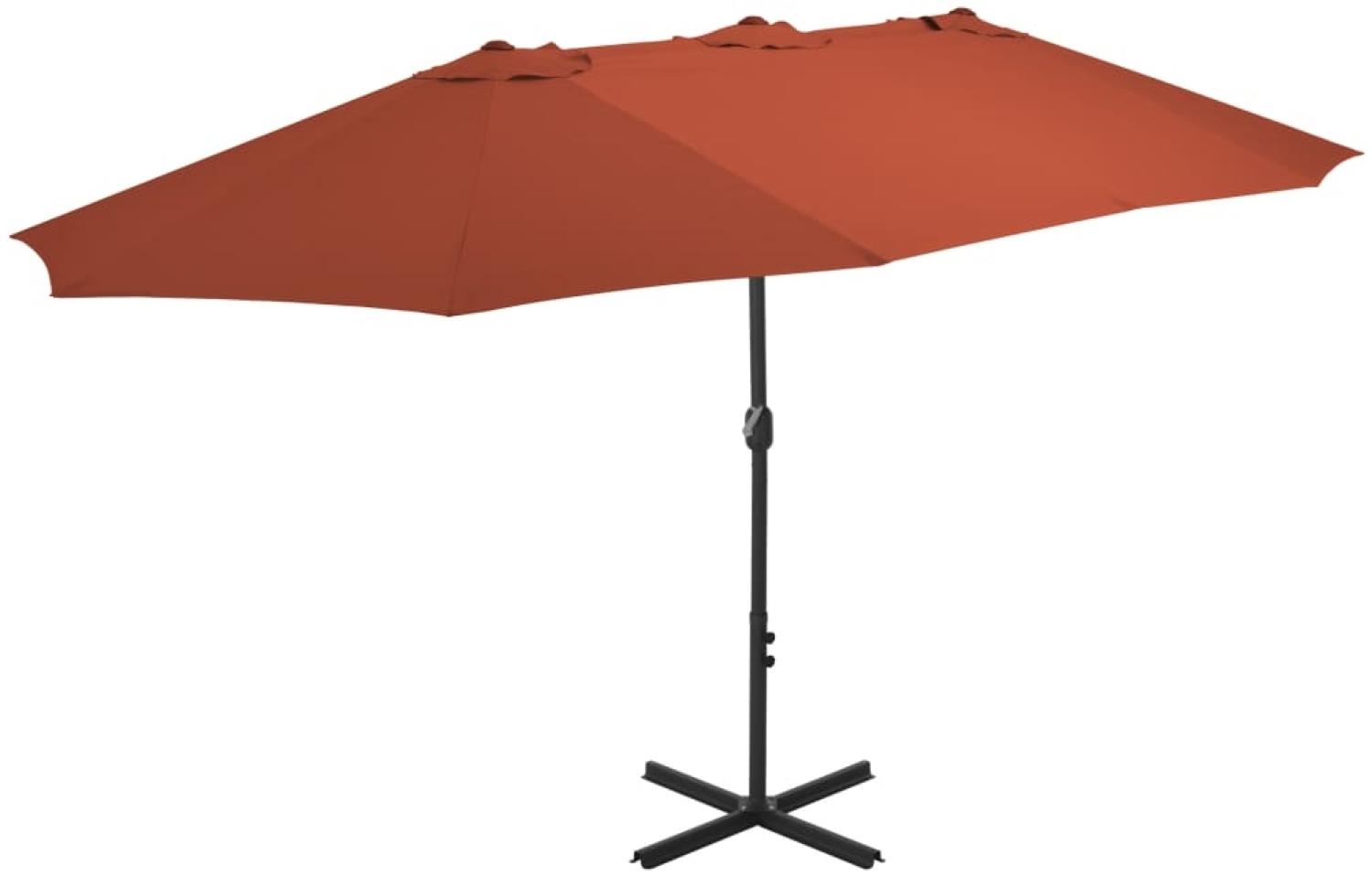 vidaXL Sonnenschirm mit Aluminium-Mast 460x270 cm Terrakotta 44872 Bild 1