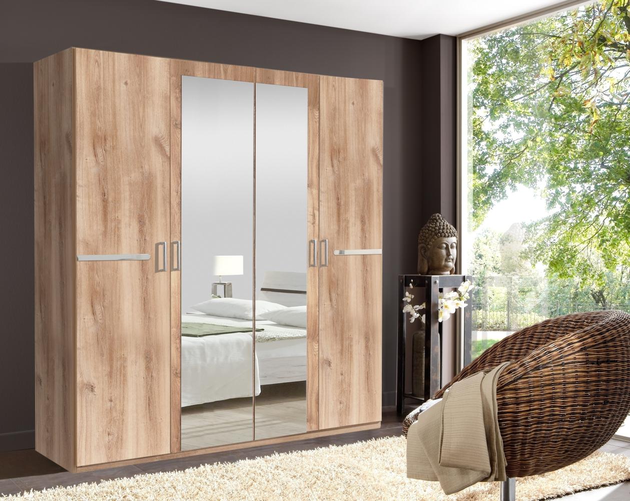 Drehtürenschrank >Anna< in PLANKENEICHE NACHBILDUNG - 180x208x58cm (BxHxT) Bild 1