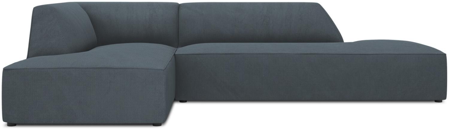 Micadoni 4-Sitzer Modular Ecke links Sofa Ruby | Bezug Blue | Beinfarbe Black Plastic Bild 1