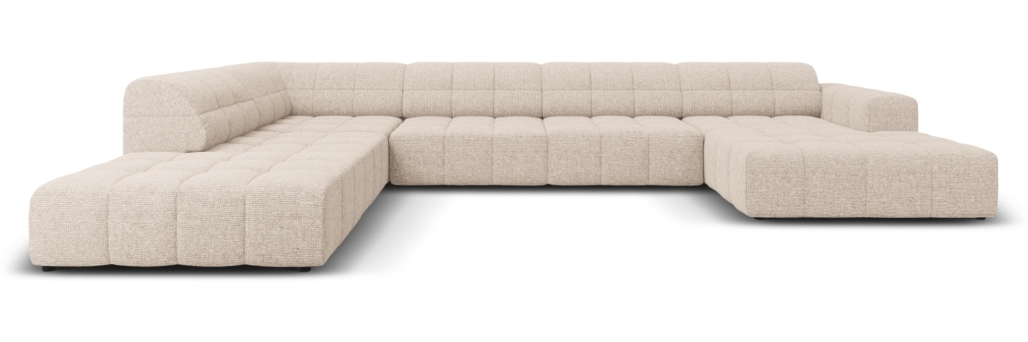 Micadoni Panorama Ecksofa Jennifer 7-Sitzer Links Chenille Beige Bild 1