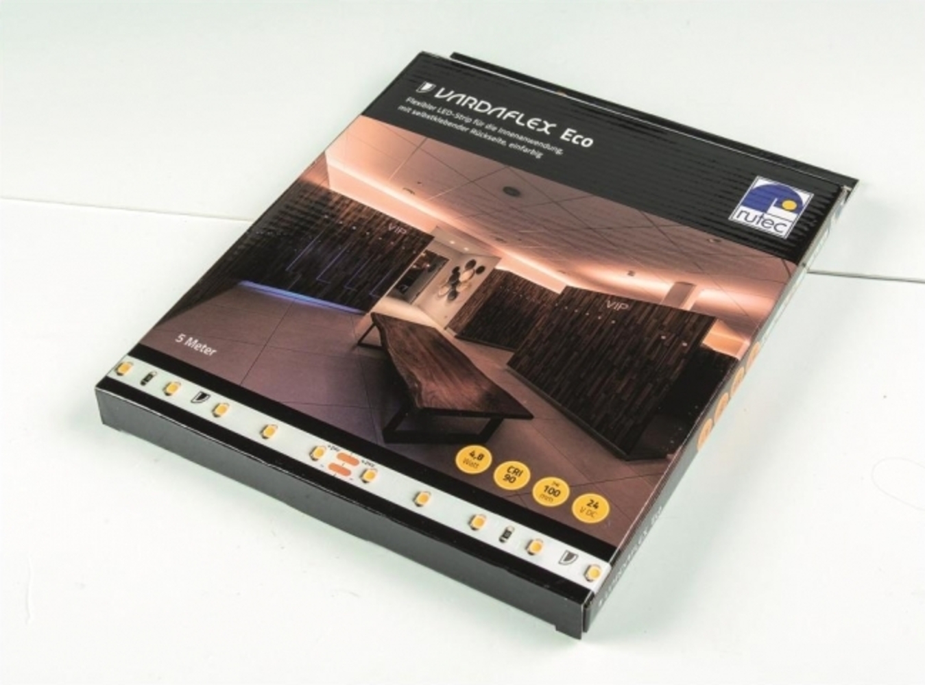 Rutec B82415 VARDAflex Eco CRI90-5 M-Rolle Flex. LEDStrip, 24V, Innen, 3000K Box Bild 1