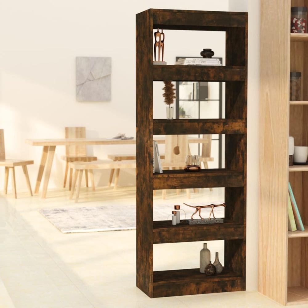 vidaXL Bücherregal/Raumteiler Räuchereiche 60x30x135 cm Holzwerkstoff 813608 Bild 1