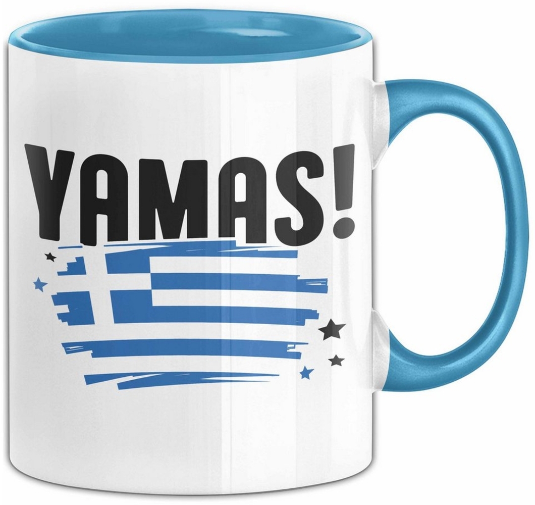 Trendation Tasse Griechenland Tasse Yamas Ouzo Griechenland Trink Spruch Sprüche für Gr Bild 1