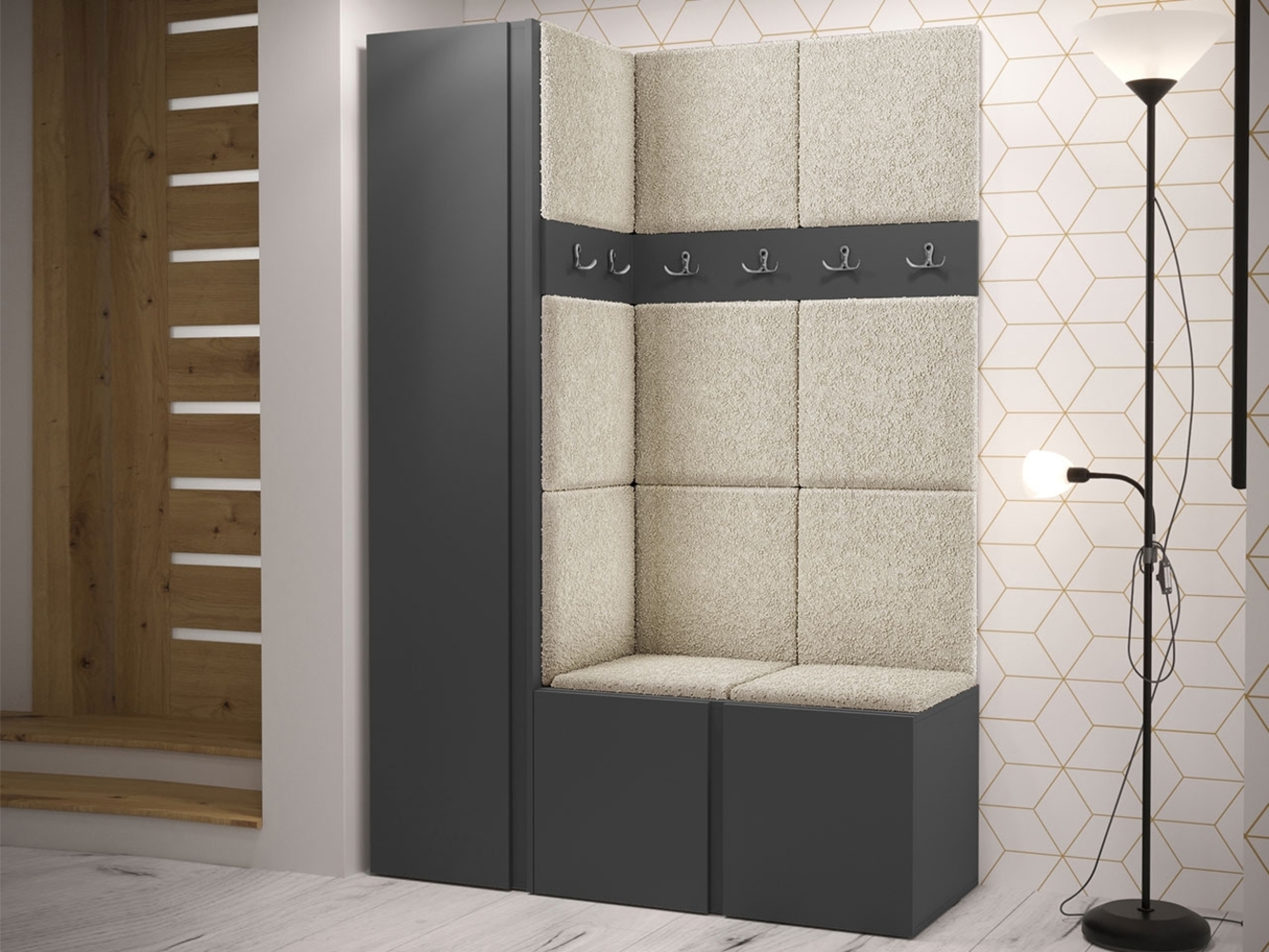 Garderoben-Set Monati IX, Graphit, Farbe: Abriamo 03 Bild 1