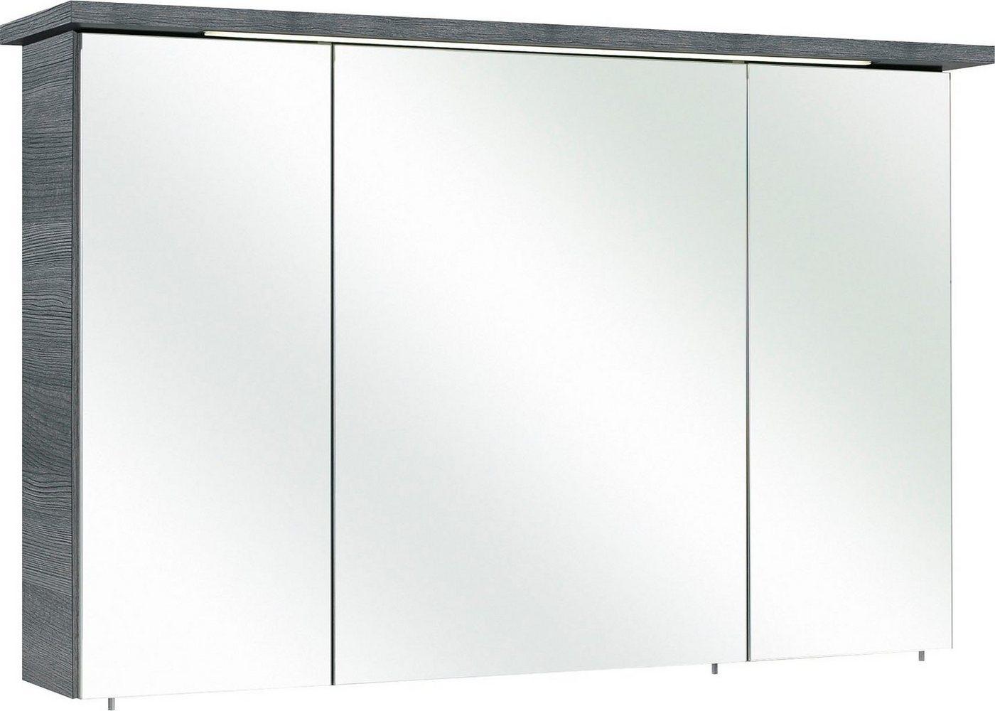 Saphir Spiegelschrank Quickset 328 Badezimmer Spiegelschrank inkl. LED-Beleuchtung, 620LM 115 cm breit, Graphit Struktur quer Nachbildung, inkl. Türdämpfer Bild 1