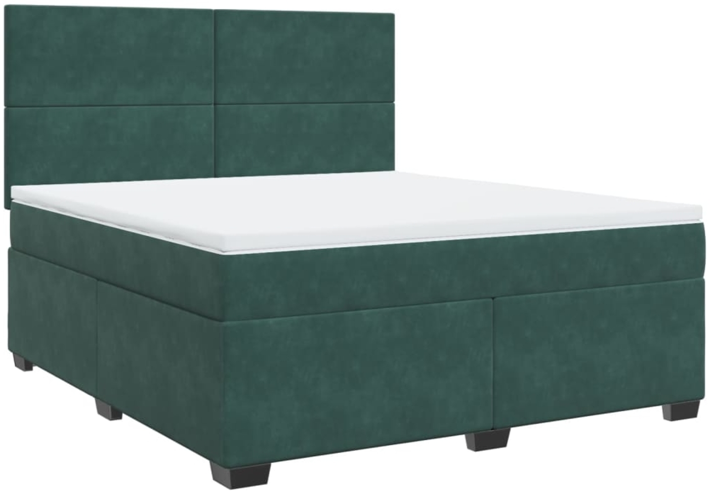 vidaXL Boxspringbett mit Matratze Dunkelgrün 180x200 cm Samt 3290975 Bild 1